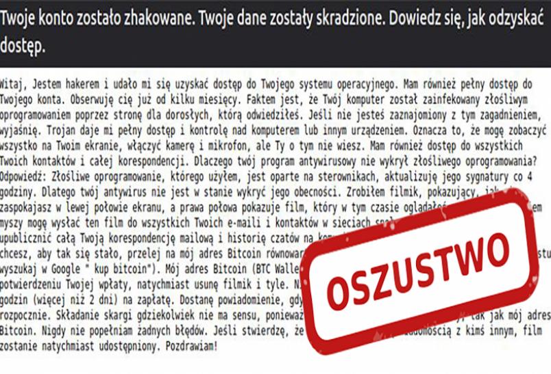 Fałszywe groźby przejęcia urządzeń