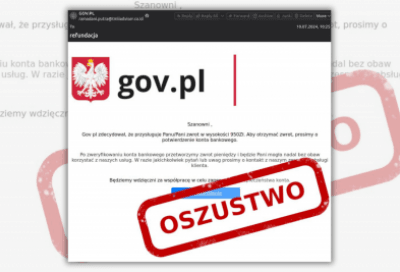 Refundacja w kwocie 950 zł? To phishing!